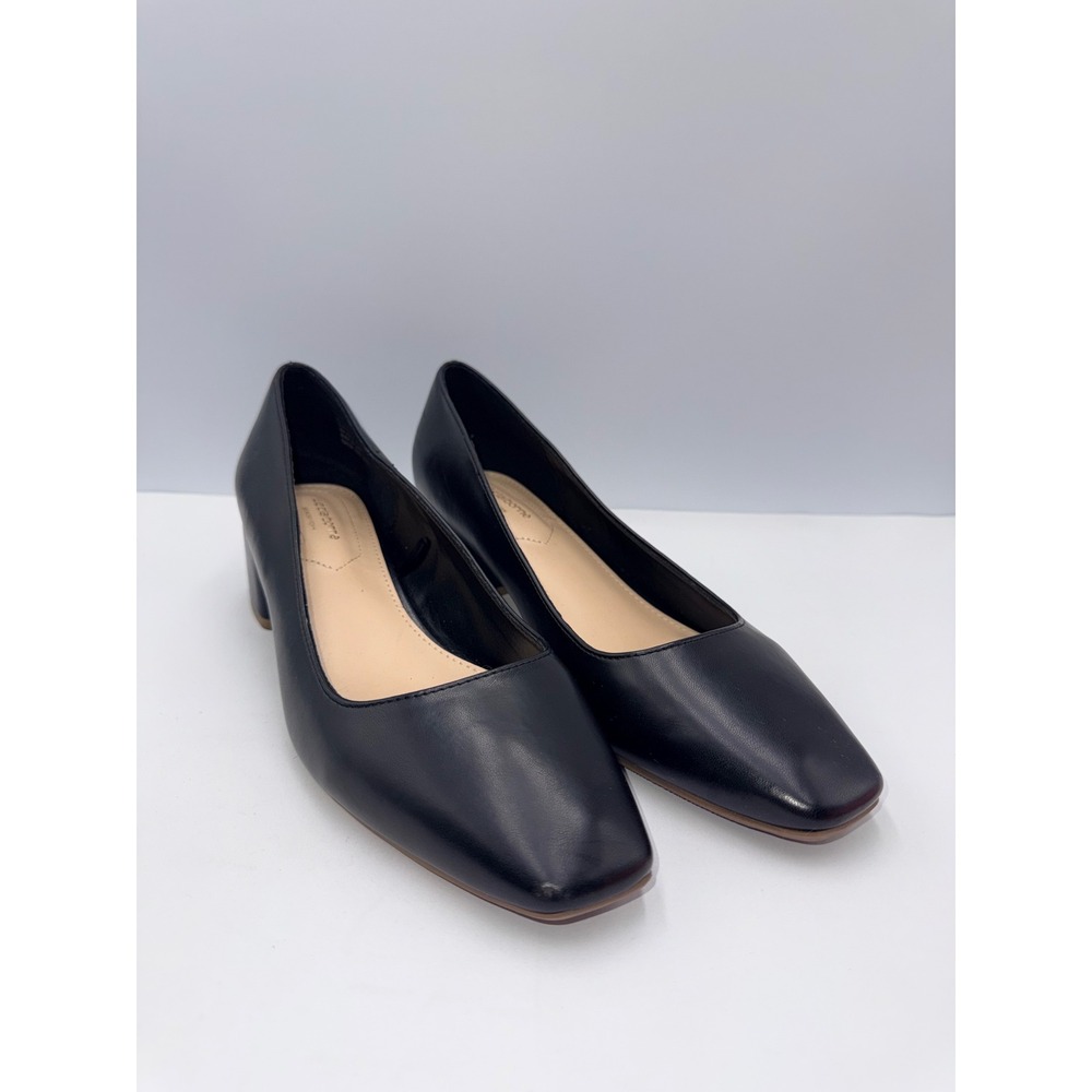 Liz Claiborne Pumps Women Size 9.5 Black  Square Toe Block Heel Shoes